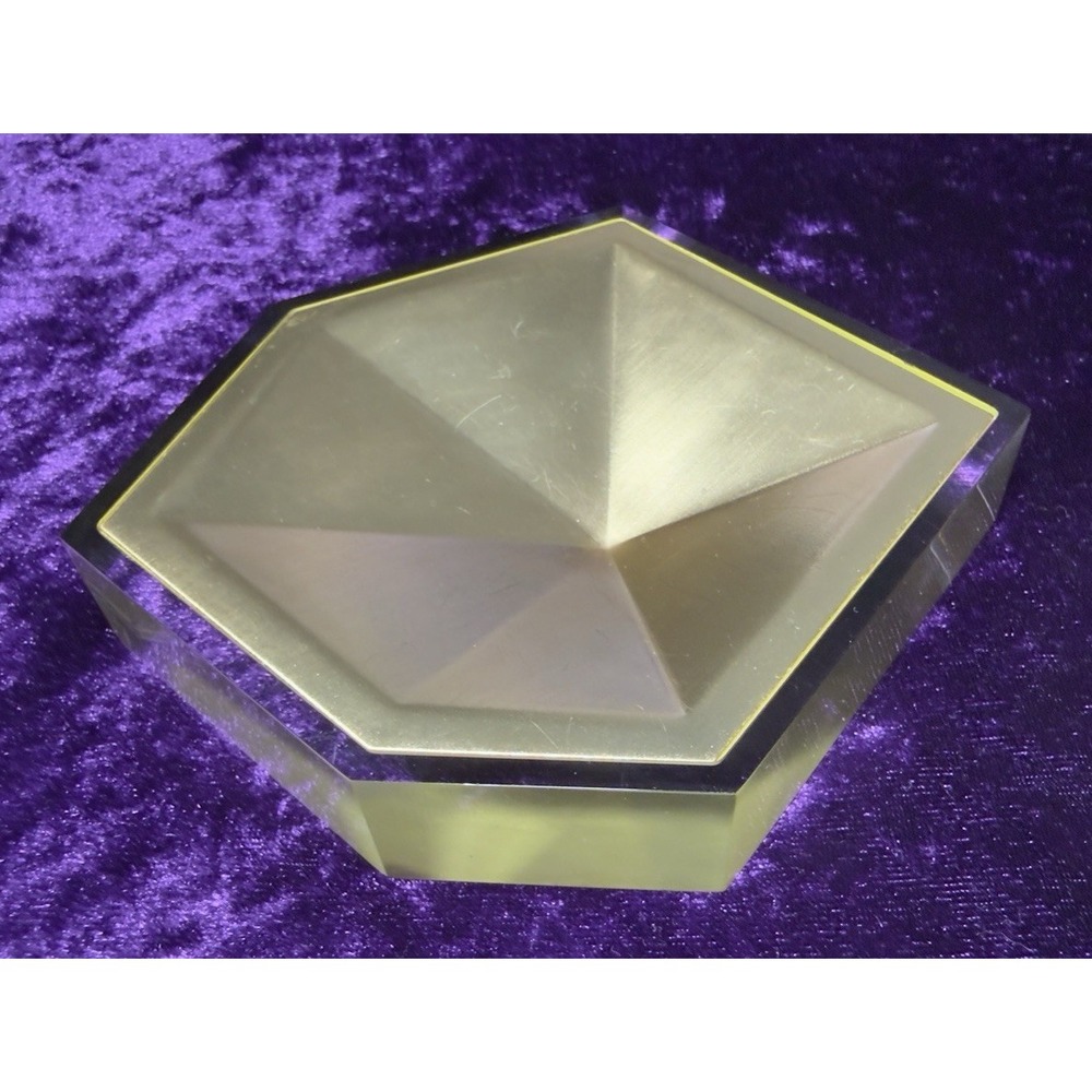 Kendra Scott Gold Plated Geometric Faceted Ring Dish Earring Modern Jewelry Tray